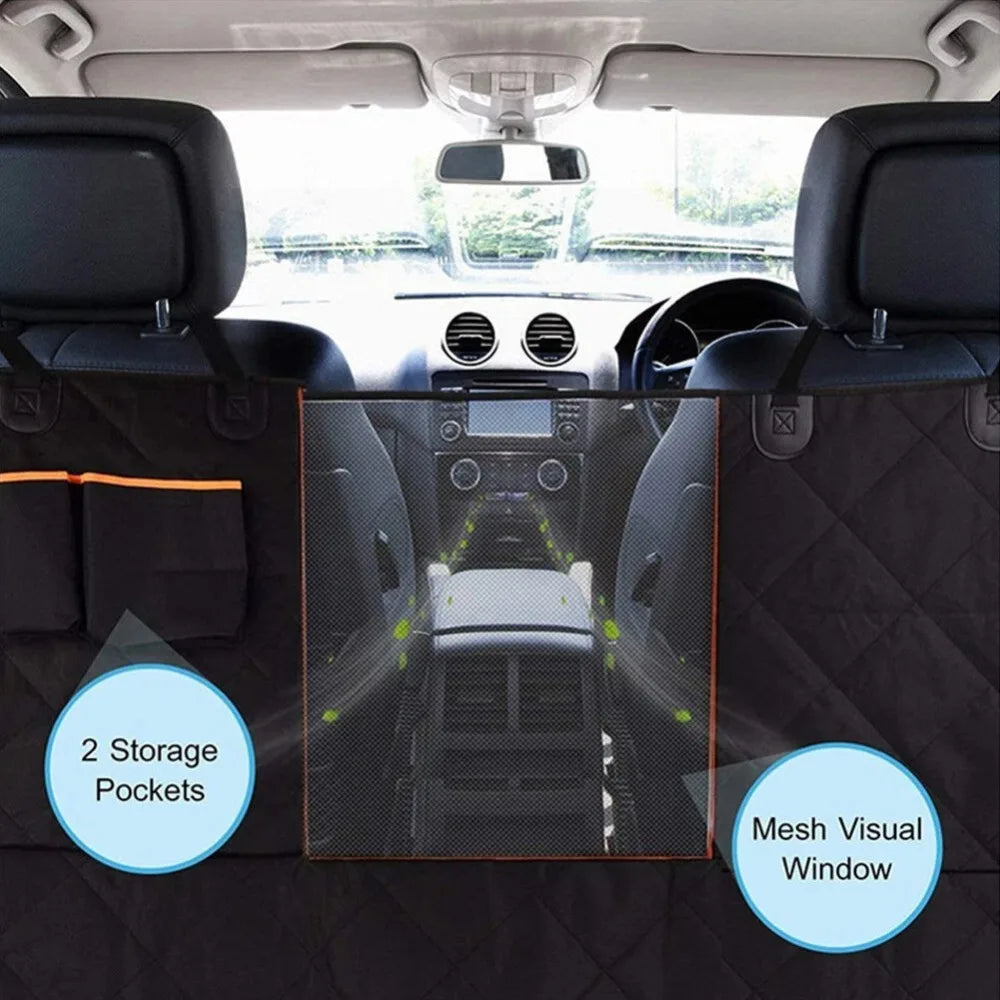 Vehicle Rear Seat Protection Mat for Pets, Oxford Fabric Waterproof Scratch Resistant Pet Car Back Seat Cushion, Non-slip Dog Seat Cover Suitable for Outdoor Driving and Pet Travel