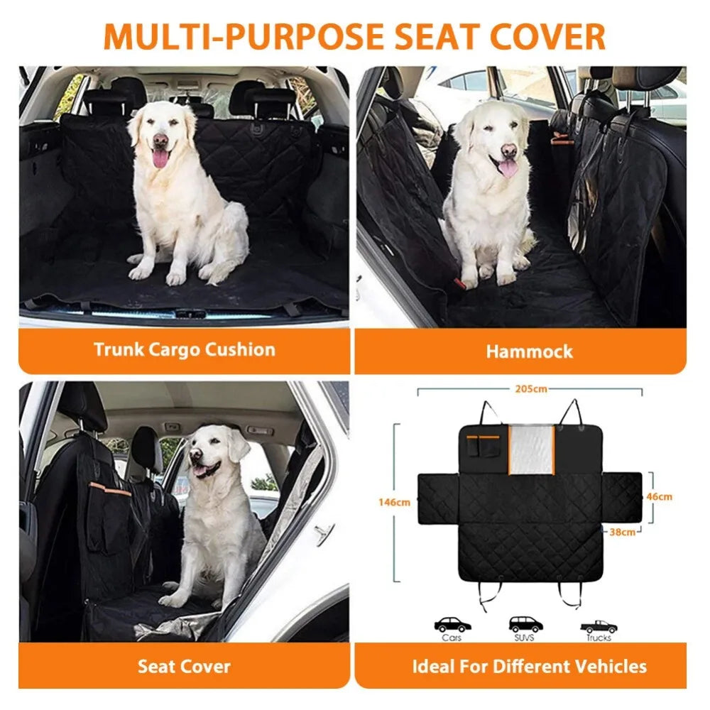 Vehicle Rear Seat Protection Mat for Pets, Oxford Fabric Waterproof Scratch Resistant Pet Car Back Seat Cushion, Non-slip Dog Seat Cover Suitable for Outdoor Driving and Pet Travel