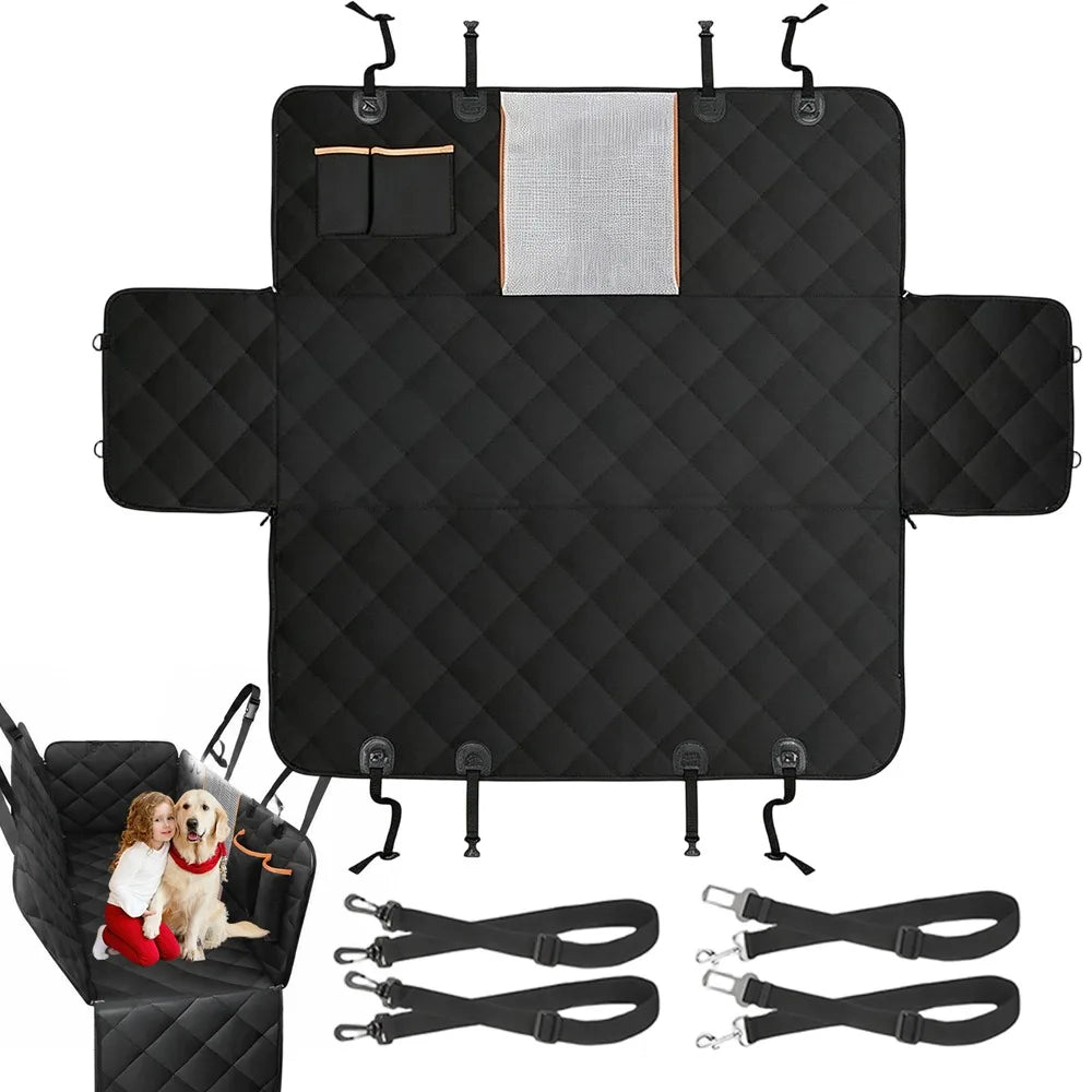 Vehicle Rear Seat Protection Mat for Pets, Oxford Fabric Waterproof Scratch Resistant Pet Car Back Seat Cushion, Non-slip Dog Seat Cover Suitable for Outdoor Driving and Pet Travel