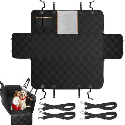 Vehicle Rear Seat Protection Mat for Pets, Oxford Fabric Waterproof Scratch Resistant Pet Car Back Seat Cushion, Non-slip Dog Seat Cover Suitable for Outdoor Driving and Pet Travel